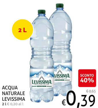 Ecu Discount Levissima Acqua Naturale 2 l offerta