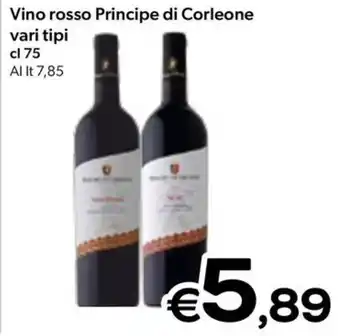 MAX Supermercati Vino rosso Principe di Corleone vari tipi cl 75 offerta