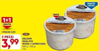 DPiù DELIDOR INSALATA RUSSA/CAPRICCIOSA 500 g+ 500 g offerta