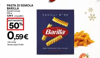 Coop PASTA DI SEMOLA BARILLA formati normali, 500 g offerta