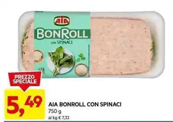 DPiù AIA BONROLL CON SPINACI 750 g offerta
