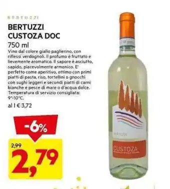 DPiù BERTUZZI CUSTOZA DOC 750 ml offerta