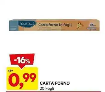 DPiù CARTA FORNO 20 Fogli offerta