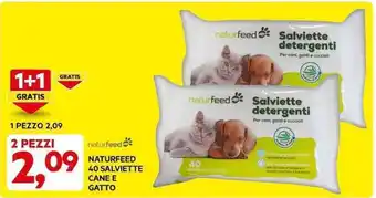 DPiù NATURFEED 40 SALVIETTE CANE E GATTO offerta