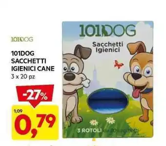 DPiù 101DOG SACCHETTI IGIENICI CANE 3 x 20 pz offerta