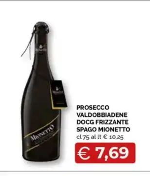 PROSECCO VALDOBBIADENE DOCG FRIZZANTE SPAGO MIONETTO cl 75