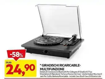 GIRADISCHI RICARICABILE- MULTIFUNZIONE