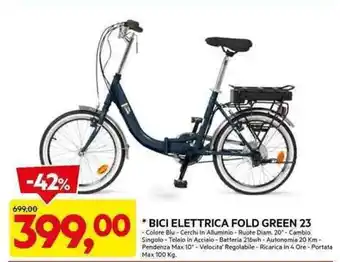 DPiù BICI ELETTRICA FOLD GREEN 23 offerta
