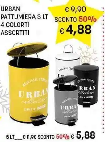 Risparmio Casa URBAN PATTUMIERA 3 LT * 4 COLORTI ASSORTITI offerta