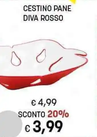 Risparmio Casa CESTINO PANE DIVA ROSSO offerta