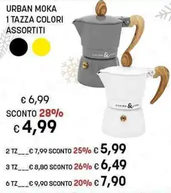 Risparmio Casa URBAN MOKA 1 TAZZA COLORI ASSORTITI offerta