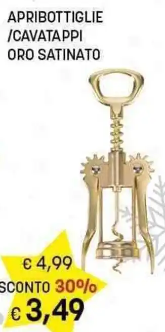 Risparmio Casa APRIBOTTIGLIE /CAVATAPPI ORO SATINATO offerta