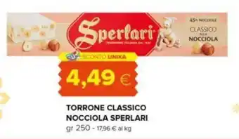Oasi TORRONE CLASSICO NOCCIOLA SPERLARI gr 250 offerta