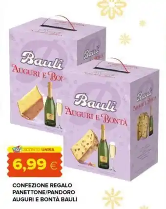 Oasi CONFEZIONE REGALO PANETTONE/PANDORO AUGURI E BONTÀ BAULI offerta
