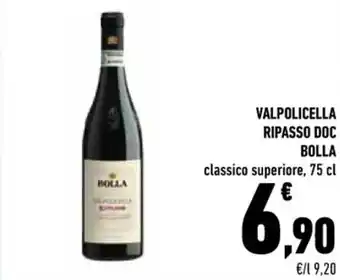 Conad Superstore VALPOLICELLA RIPASSO DOC BOLLA classico superiore, 75 cl offerta