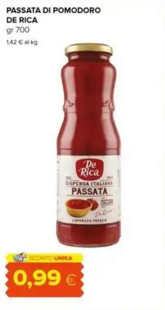 Oasi PASSATA DI POMODORO DE RICA gr 700 offerta