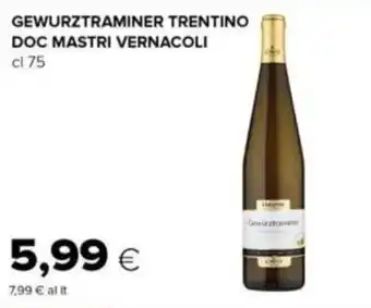 GEWURZTRAMINER TRENTINO DOC MASTRI VERNACOLI cl 75