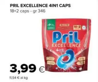 Oasi PRIL EXCELLENCE 4IN1 CAPS 18+2 caps - gr 346 offerta