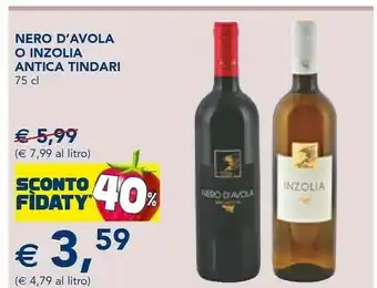 Esselunga Antica Tindari Nero D'Avola O Inzolia offerta