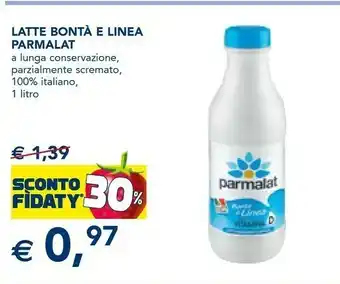 Esselunga Parmalat Bontà E Linea Latte Parzialmente Scremato 1000 G(ml) offerta