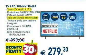 Esselunga Sunny SN49F LED 49" Tv Android 9.0 offerta