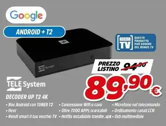 Tele System Decoder UP T2 4K