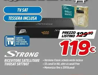 Fiducia & Convenienza Strong Ricevitore Satellitare Tivusat SRT 7807 offerta