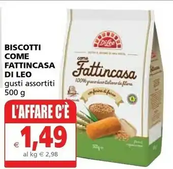 Il Gigante Di Leo Come Fattincasa Biscotti A Bassissimo Contenuto Di Sale Integrali 500 G(ml) offerta