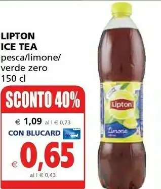 Il Gigante Lipton Tea Lipton - Pesca Ice Tea Zero Zuccheri 1500 G(ml) offerta
