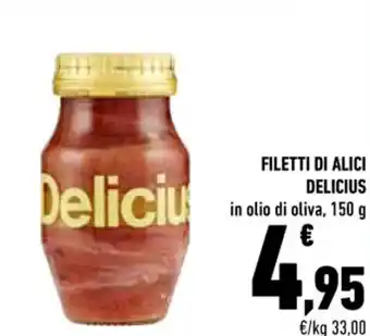 Conad Superstore FILETTI DI ALICI DELICIUS in olio di oliva, 150 g offerta