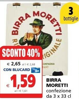 Il Gigante Moretti Birra offerta