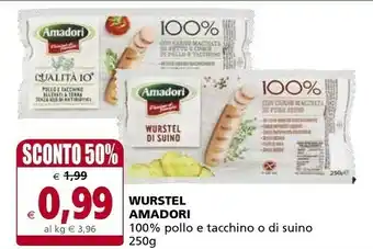 Il Gigante Amadori Wurstel 100% Pollo E Tacchino offerta
