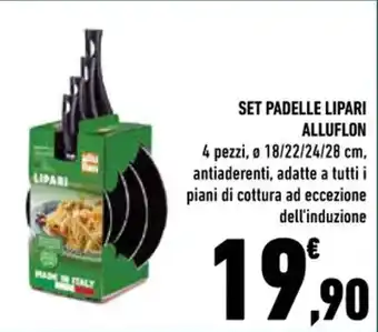 Conad Superstore SET PADELLE LIPARI ALLUFLON 4 pezzi, e 18/22/24/28 cm offerta