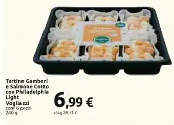 Carrefour Iper Tartine Gamberi e Salmone Cotto con Philadelphia Light Vogliazzi offerta