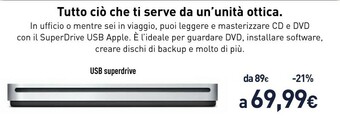 Unieuro Apple USB Superdrive offerta