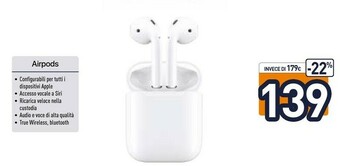 Unieuro Apple Airpods offerta