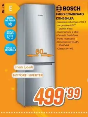 BOSCH FRIGO COMBINATO KGN36NLEA