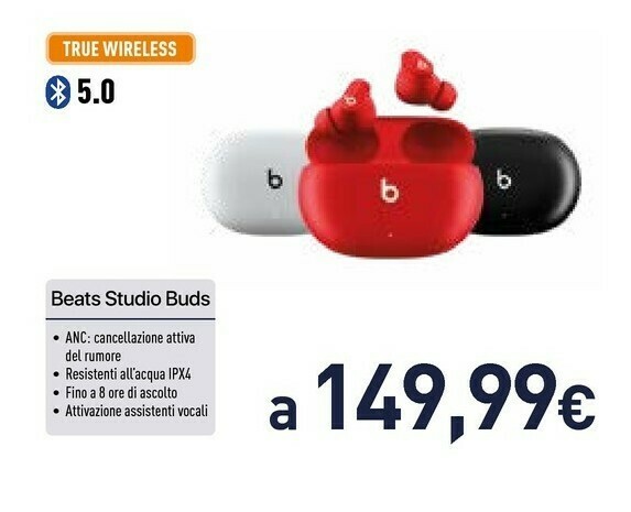 Beats Studio Buds offerta di Unieuro