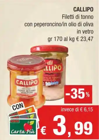 Crai CALLIPO Filetti di tonno con peperoncino/in olio di oliva offerta