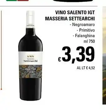 Basko Masseria Settearchi Vino Salento Igt offerta