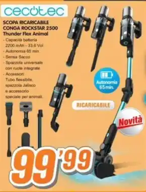 cecotec SCOPA RICARICABILE CONGA ROCKSTAR 2500