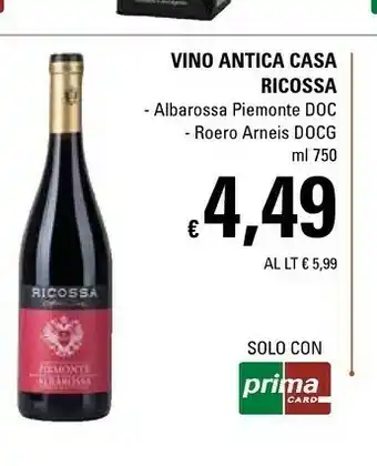 Basko Ricossa Vino Antica Casa offerta