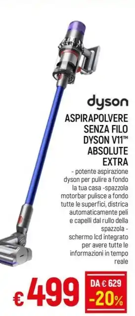 Galassia ASPIRAPOLVERE SENZA FILO DYSON V11 ABSOLUTE EXTRA offerta