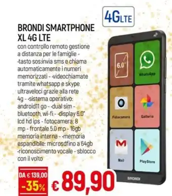 BRONDI SMARTPHONE XL 4G LTE