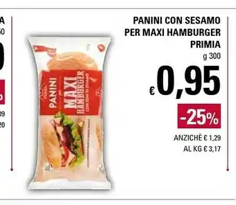 Consilia - Pane Al Sesamo Hamburger 4 Panini Maxi 300 G(ml)