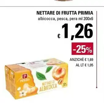 Basko Primia - Nettare di Pesca Frutta 100% Italiana 1200 g(ml) offerta