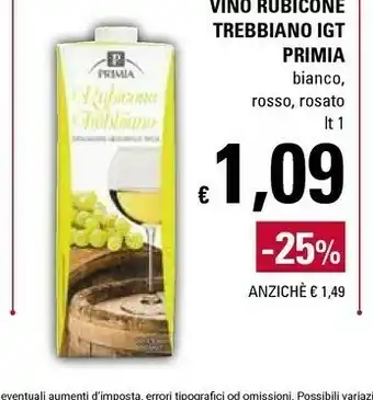 Basko Primia Vino Rubicone Trebbiano Igt offerta