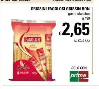 Basko Grissin Bon - Fagolosi Gusto Classico 480 G(ml) offerta