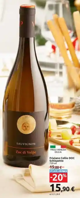 Carrefour Iper Friulano Collio DOC Schiopetto 750 ml offerta
