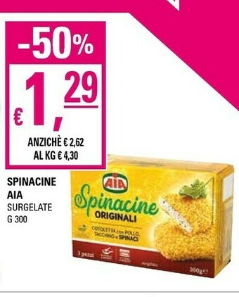 Basko Aia Spinacine Cotoletta Con Pollo E Tacchino E Spinaci In Foglia Spinacine 300 G(ml) offerta